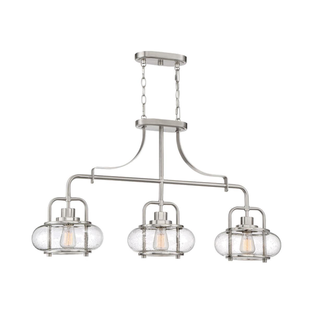 Elstead Trilogy 3 Light Pendant Brushed Nickel – image 1