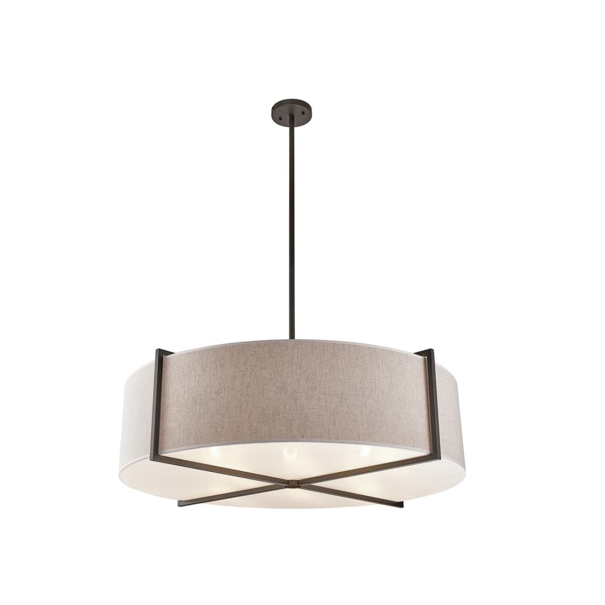 Liang & Eimil Sanderson Pendant Lamp Large - Beige Linen & Matt Black – image 2