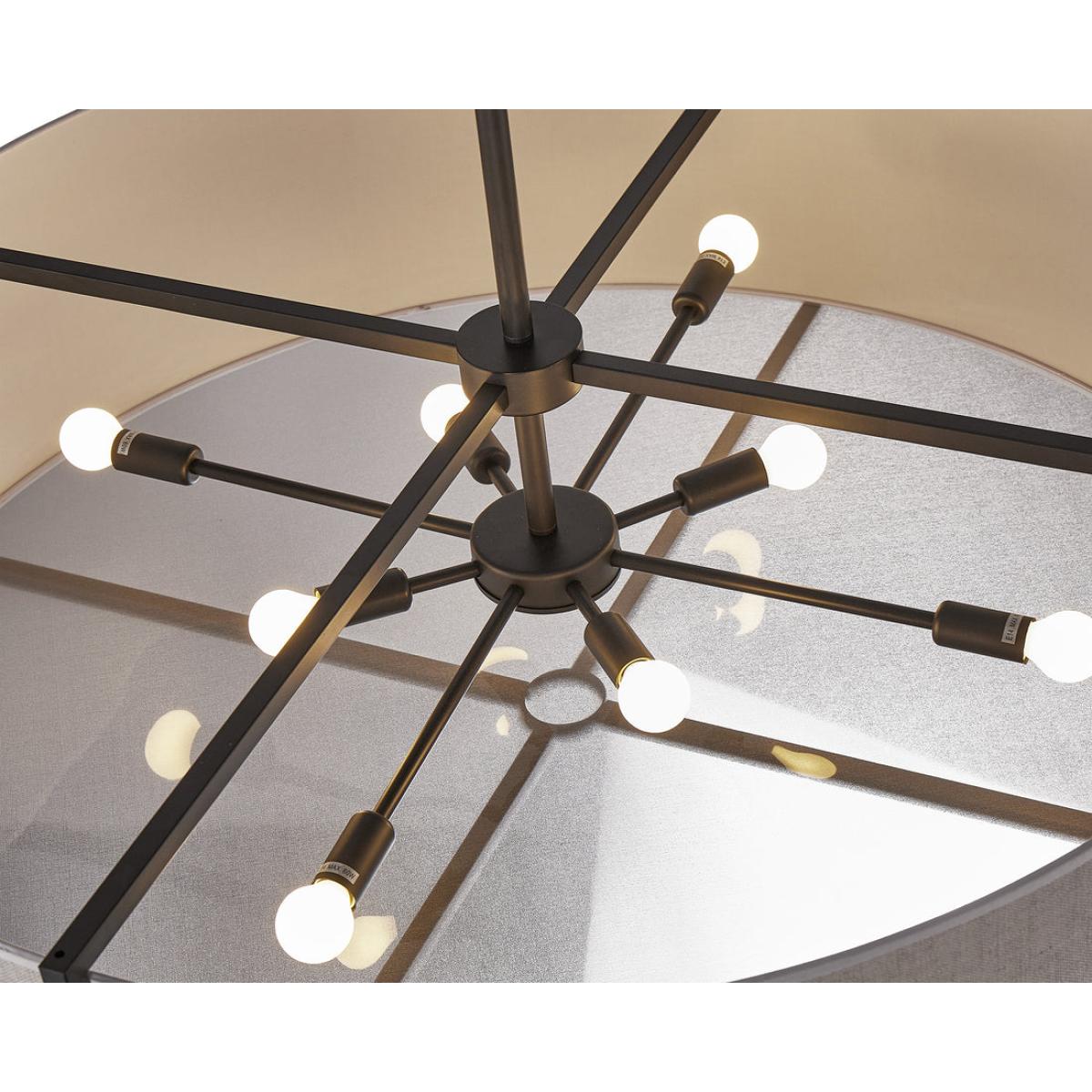 Liang & Eimil Sanderson Pendant Lamp Large - Beige Linen & Matt Black – image 3