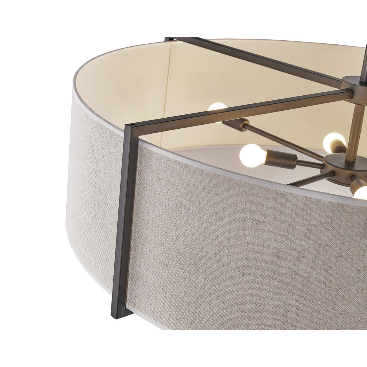 Liang & Eimil Sanderson Pendant Lamp Large - Beige Linen & Matt Black – image 4