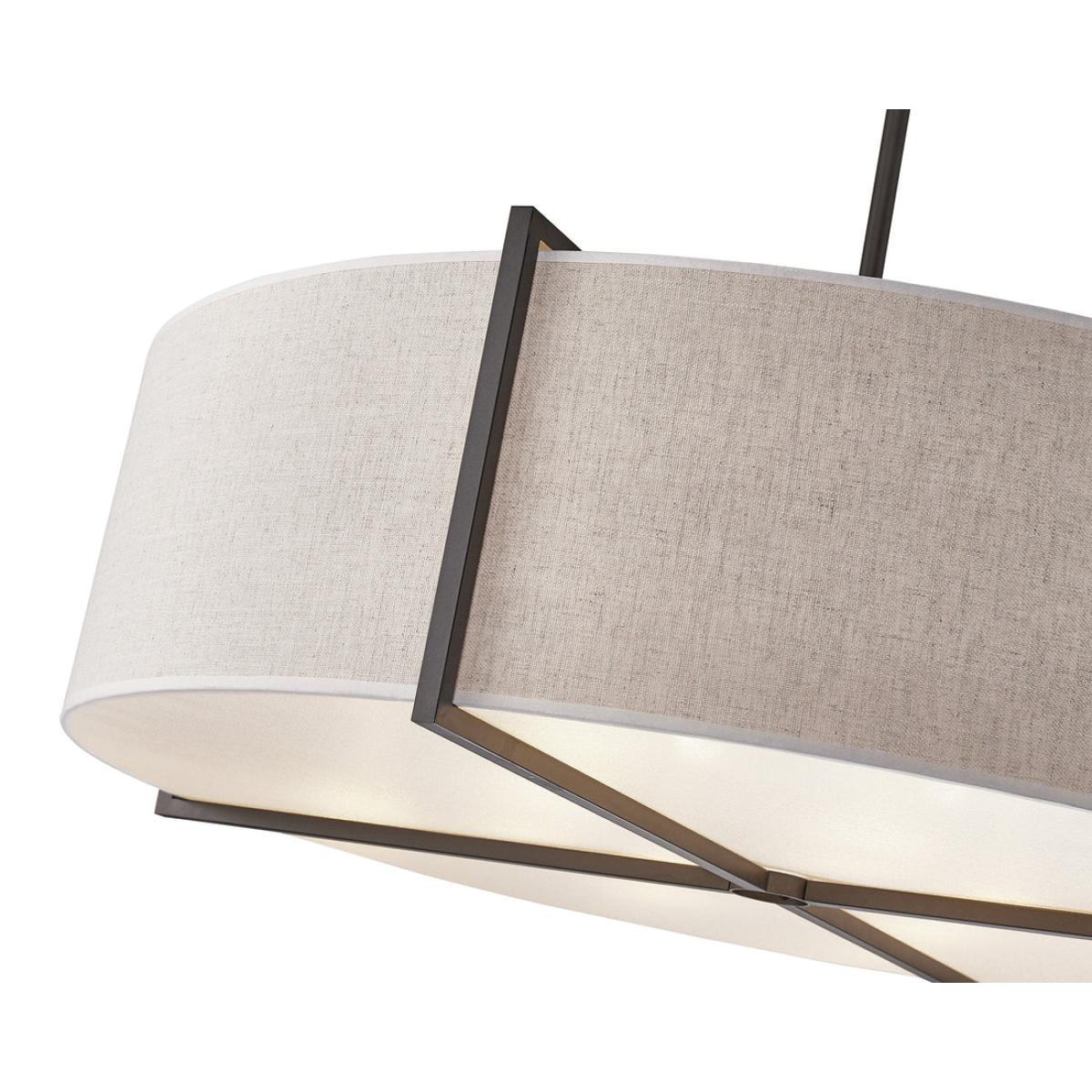 Liang & Eimil Sanderson Pendant Lamp Large - Beige Linen & Matt Black – image 5
