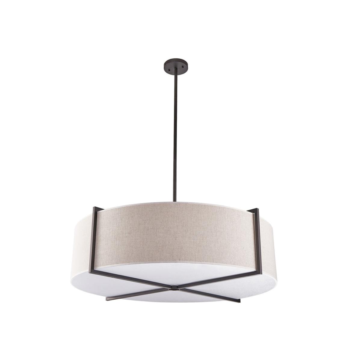 Liang & Eimil Sanderson Pendant Lamp Large - Beige Linen & Matt Black – image 6
