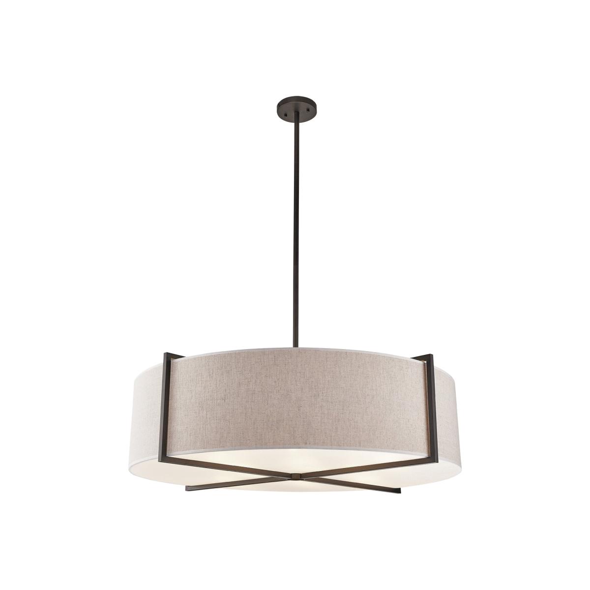 Liang & Eimil Sanderson Pendant Lamp Large - Beige Linen & Matt Black – image 1