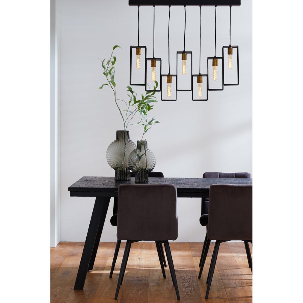 Light & Living Marley 7 Lamp Pendant Matt Black And Antique Bronze – image 3
