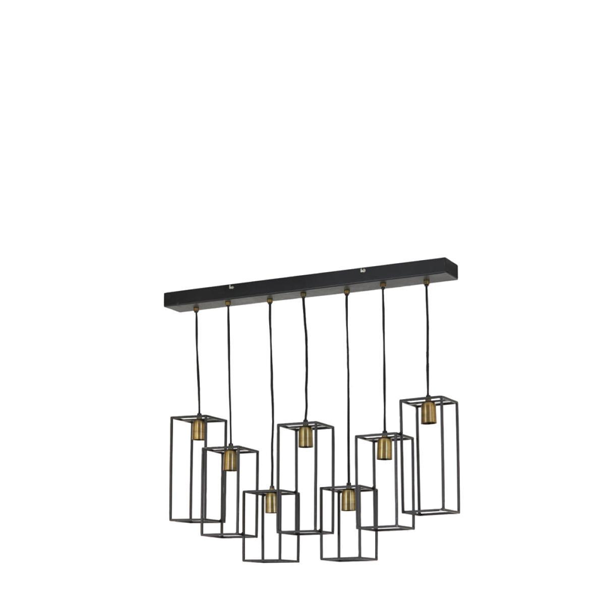 Light & Living Marley 7 Lamp Pendant Matt Black And Antique Bronze – image 4