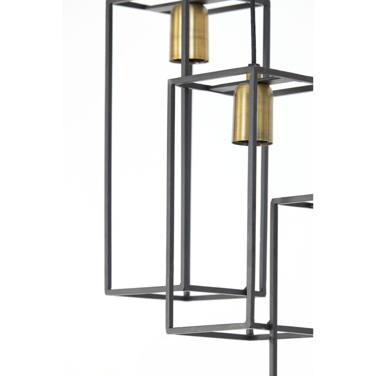 Light & Living Marley 7 Lamp Pendant Matt Black And Antique Bronze – image 5