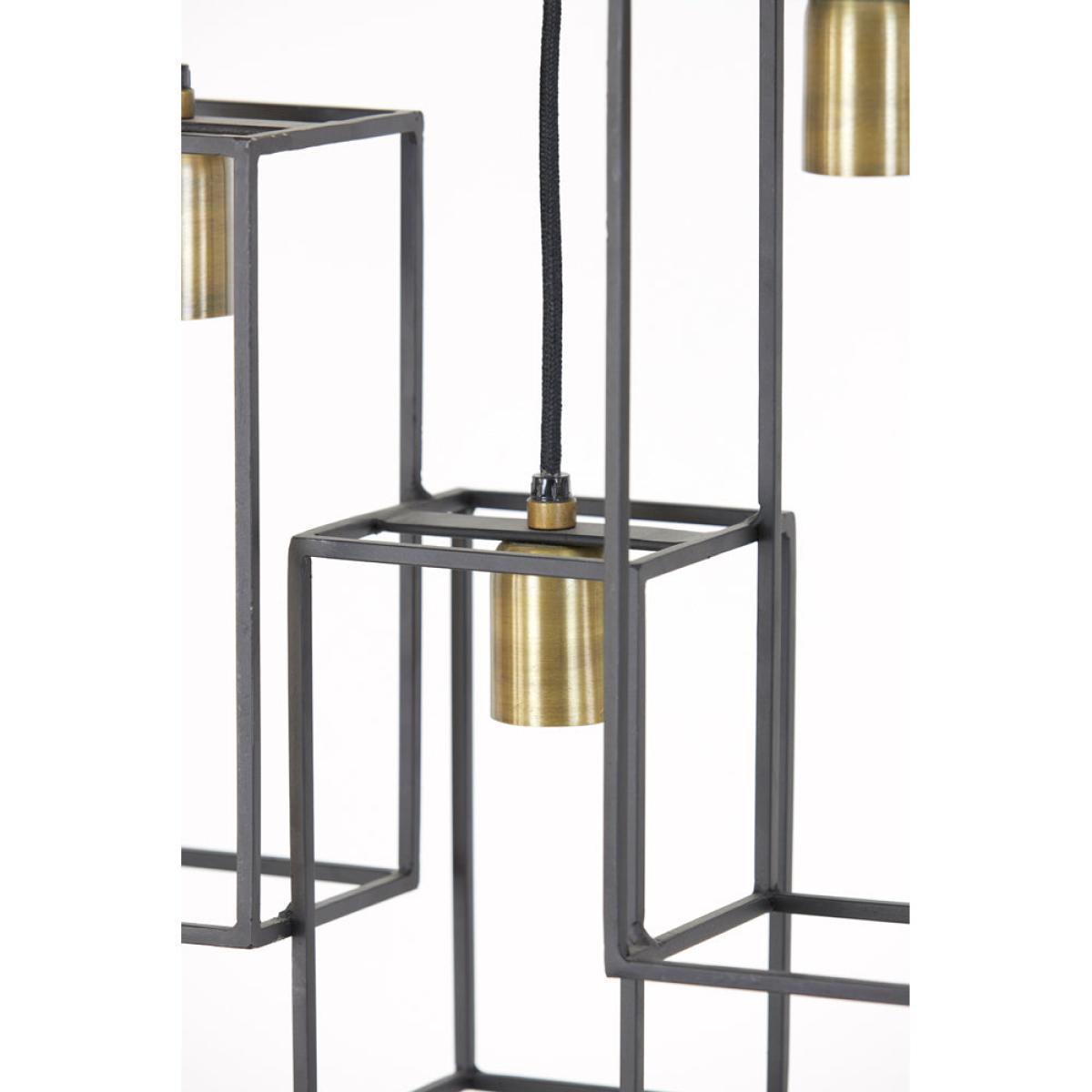 Light & Living Marley 7 Lamp Pendant Matt Black And Antique Bronze – image 6