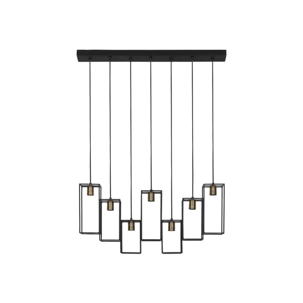 Light & Living Marley 7 Lamp Pendant Matt Black And Antique Bronze – image 1