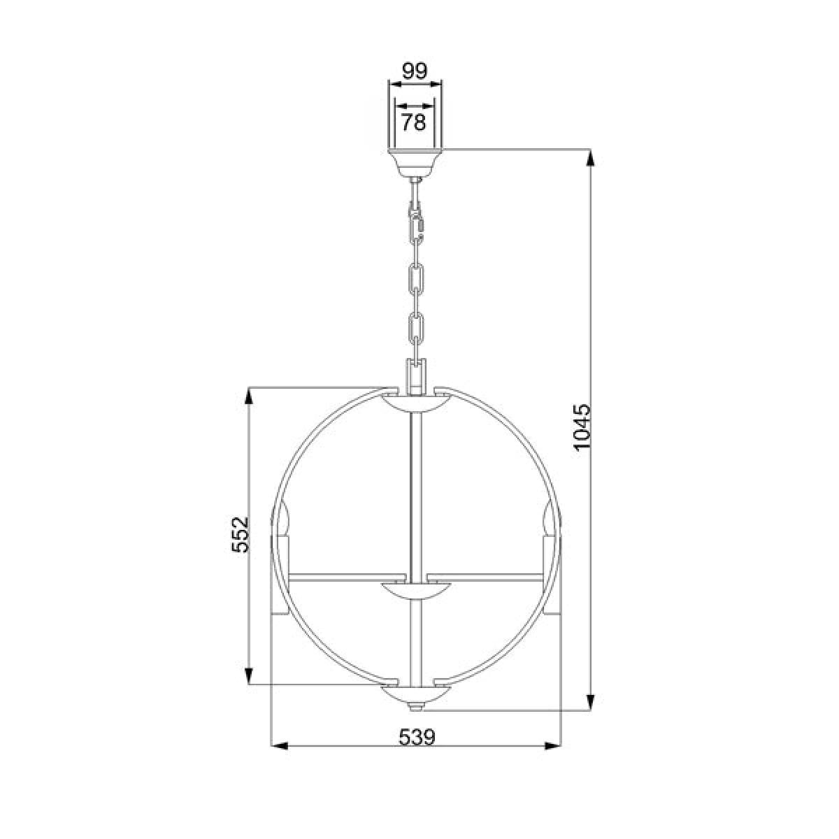 Elstead Euclid 6 Light Pendant Spanish Bronze – image 3