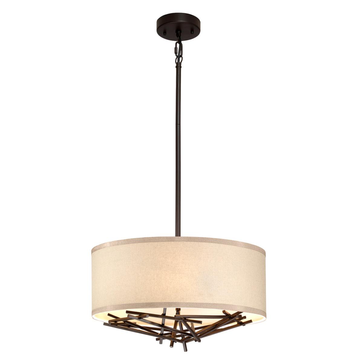 Elstead Lighting Taiko 3 Light Pendant in Bronze – image 2