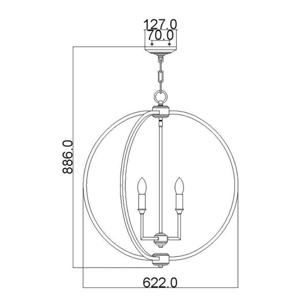 Elstead Corinne 6 Light Pendant Polished Nickel – image 3