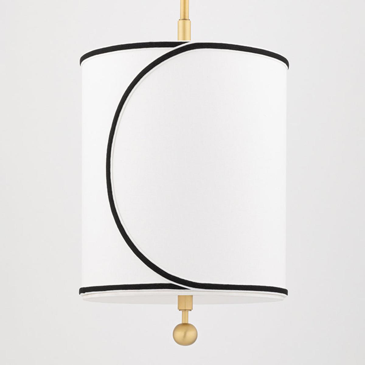 Hudson Valley Lighting Zara Brass Base And White W/Black Trim Shade Pendant / Large – image 2