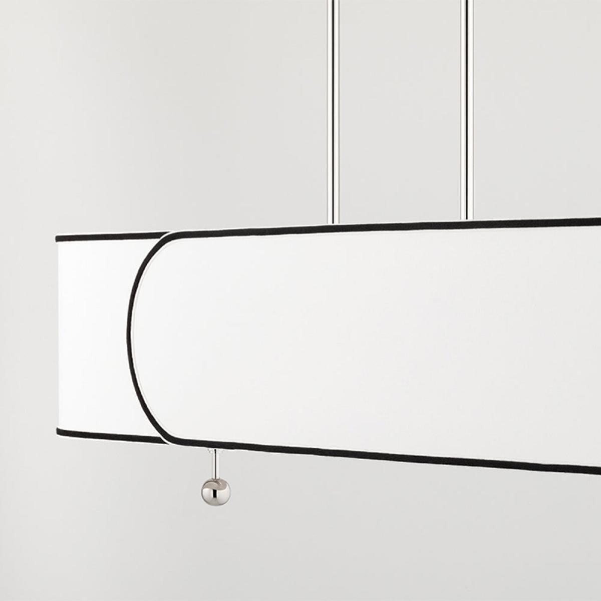 Hudson Valley Lighting Zara Brass Base And White W/Black Trim Shade Pendant / Large – image 11