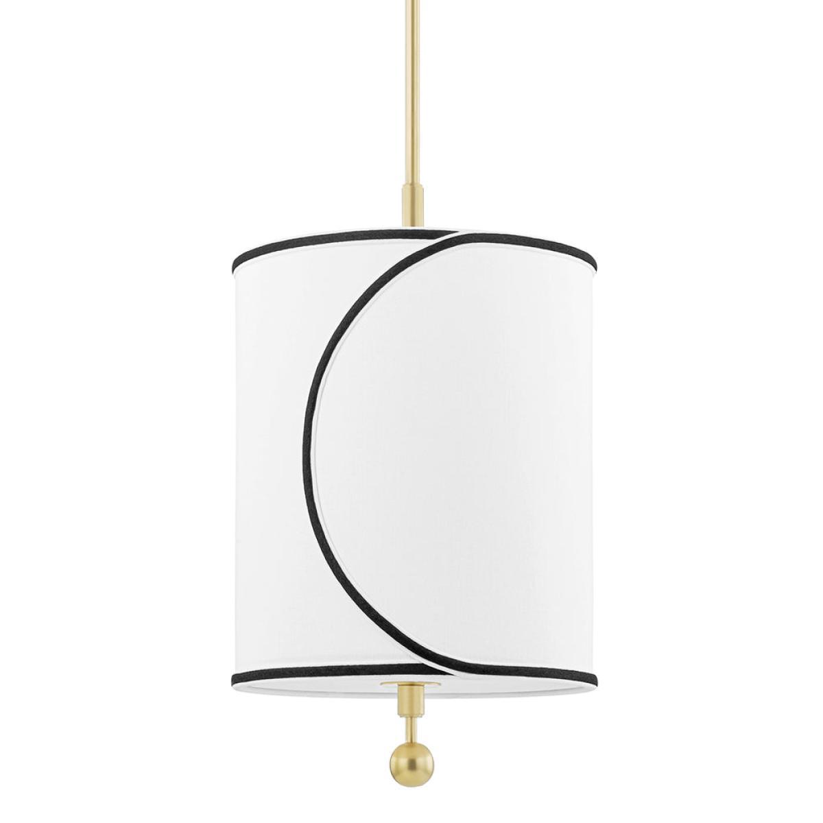 Hudson Valley Lighting Zara Brass Base And White W/Black Trim Shade Pendant / Large – image 12