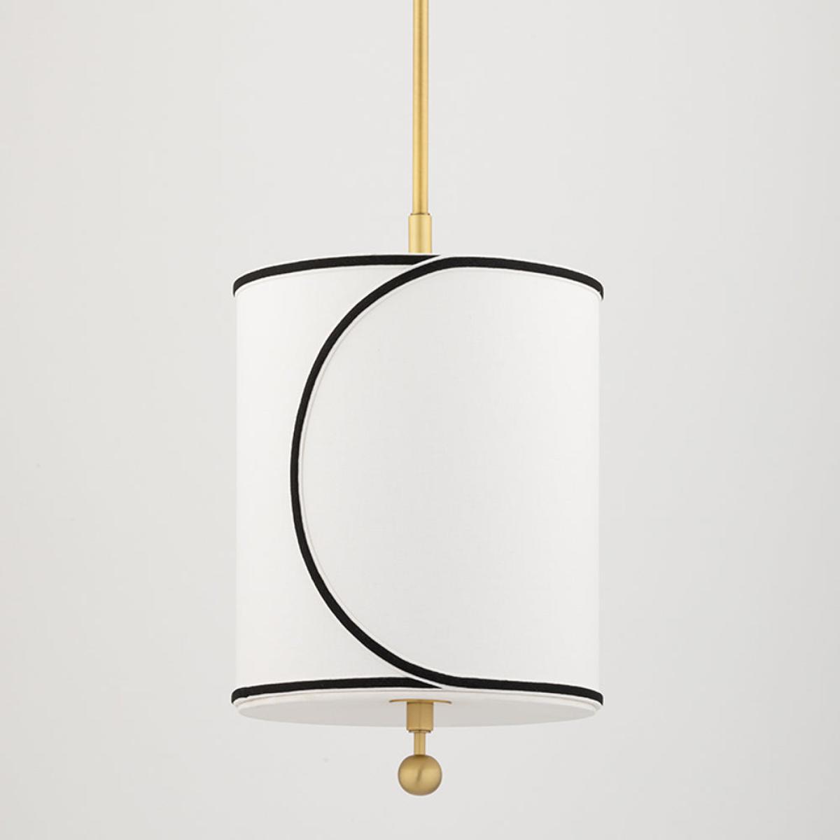 Hudson Valley Lighting Zara Brass Base And White W/Black Trim Shade Pendant / Large – image 13