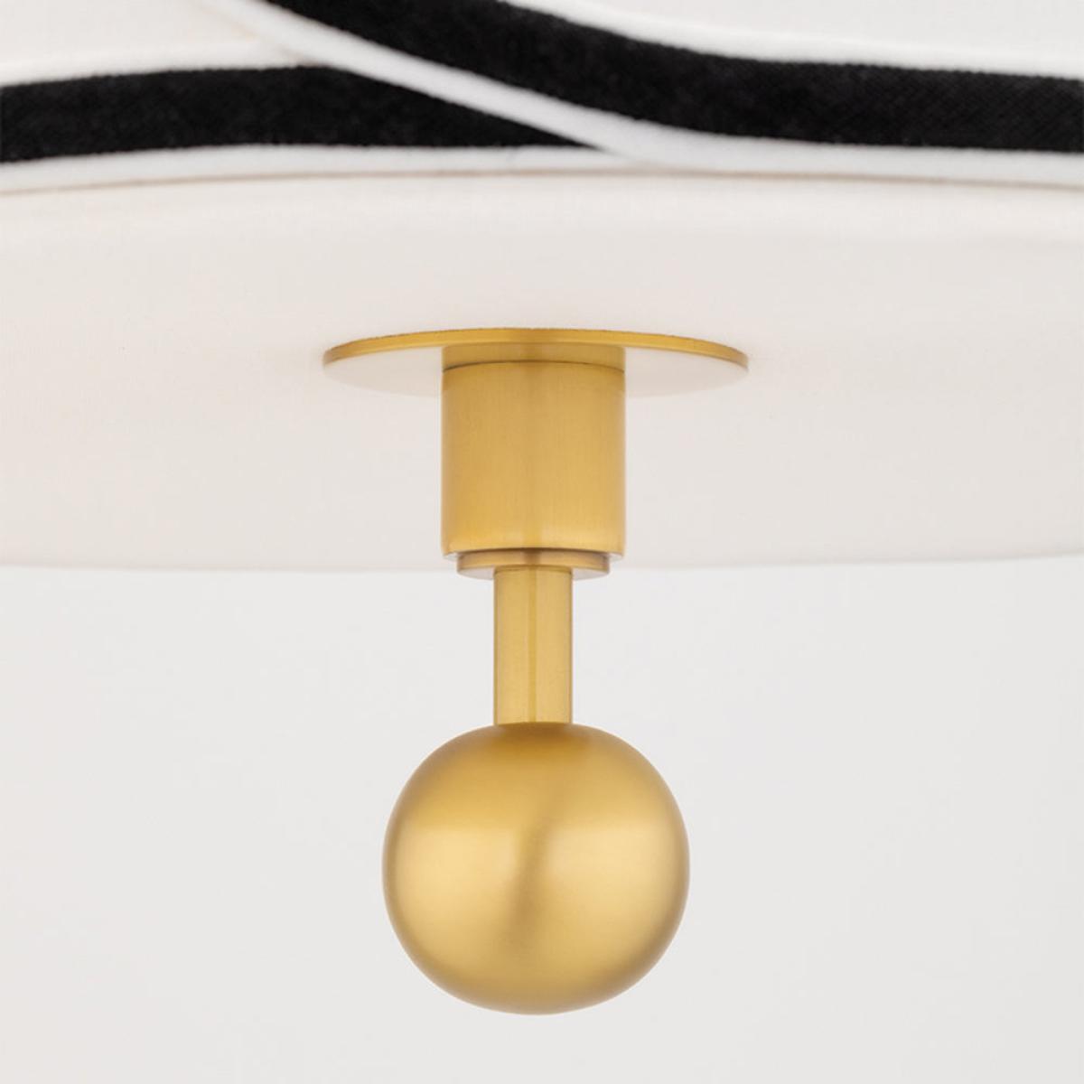 Hudson Valley Lighting Zara Brass Base And White W/Black Trim Shade Pendant / Large – image 3