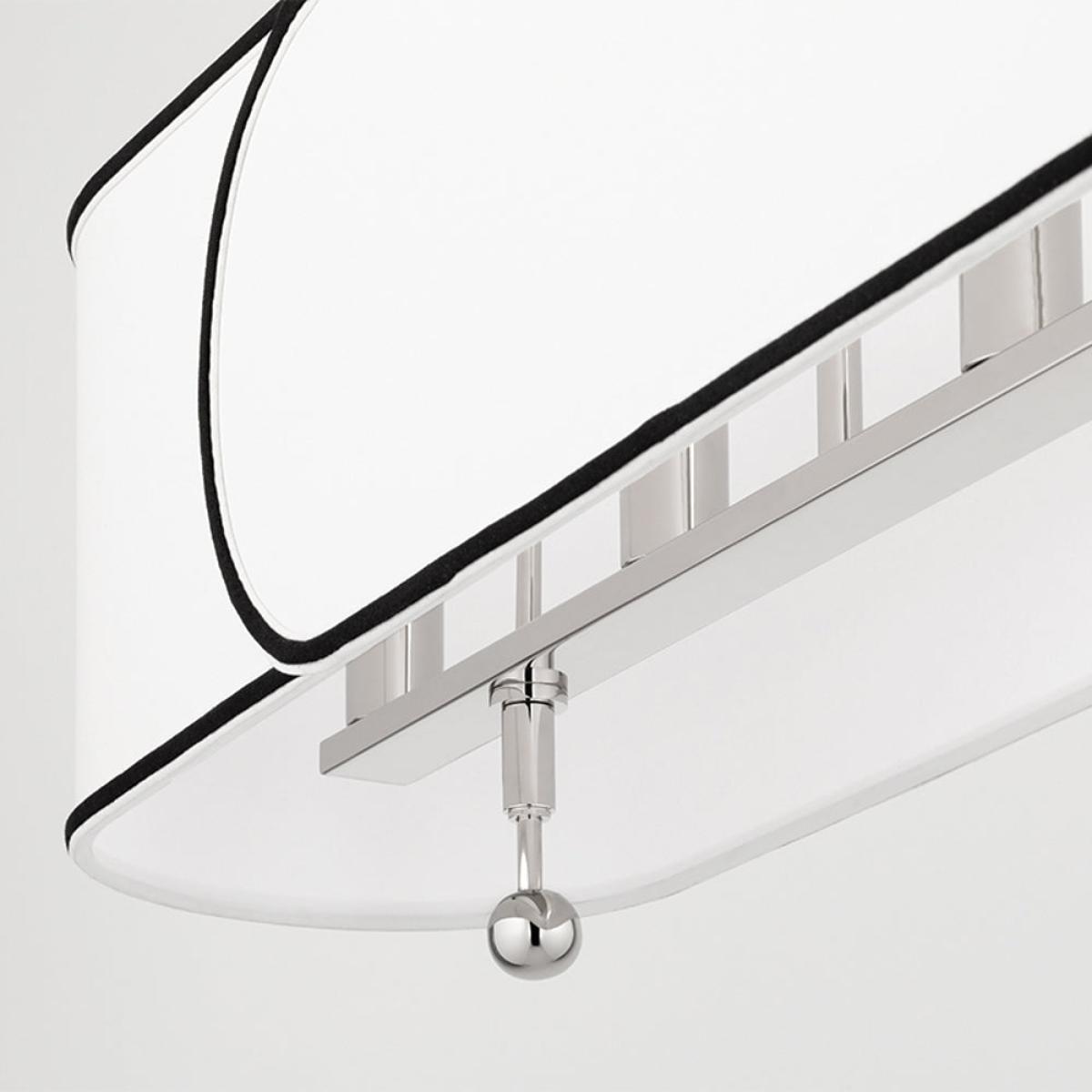 Hudson Valley Lighting Zara Brass Base And White W/Black Trim Shade Pendant / Large – image 10
