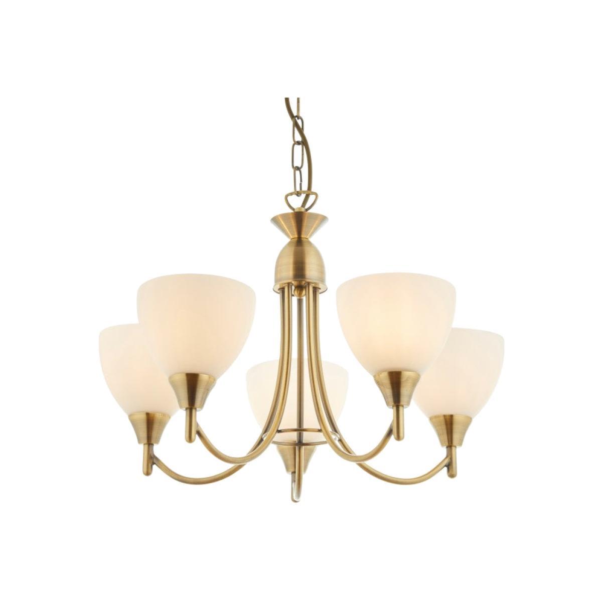 Gallery Direct Alton 5 Pendant Light Antique Brass
