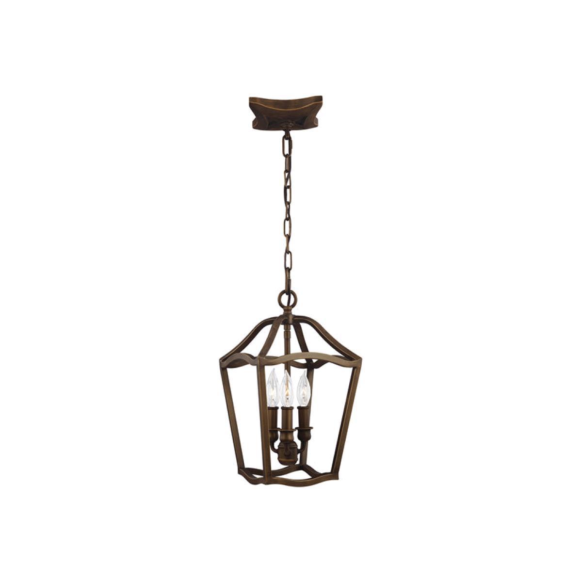Elstead Yarmouth 3 Brass Pendant Light Painted Aged – image 1