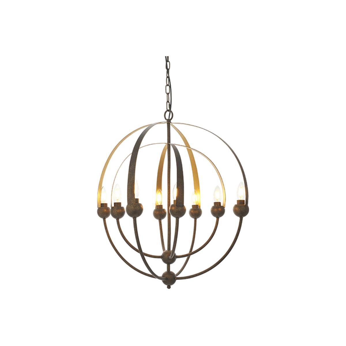 Olivia's Lauren 8 Arm Antique Bronze And Matt Gold Pendant Light