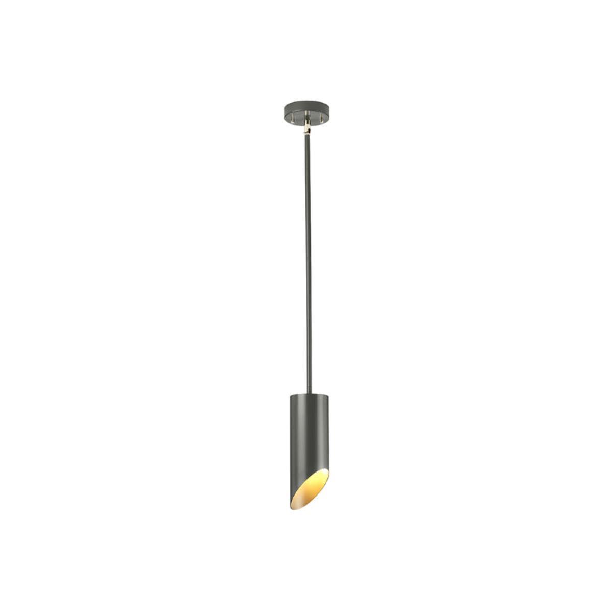 Elstead Quinto 1 Light Pendant Dark Grey Polished Nickel – image 1