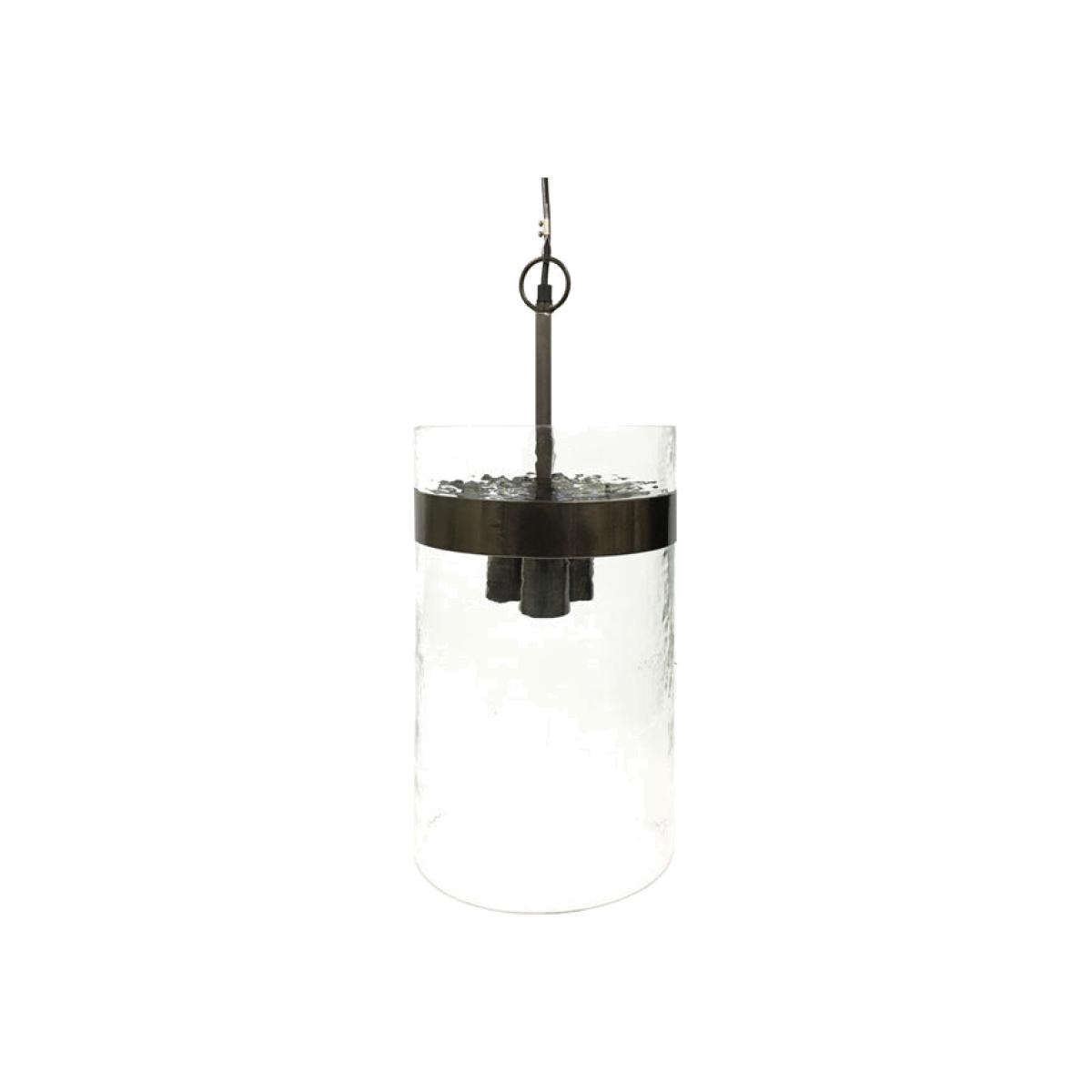 Libra Midnight Mayfair Collection - Atrium Three Light Glass and Metallic Pendant Black Nickel – image 1