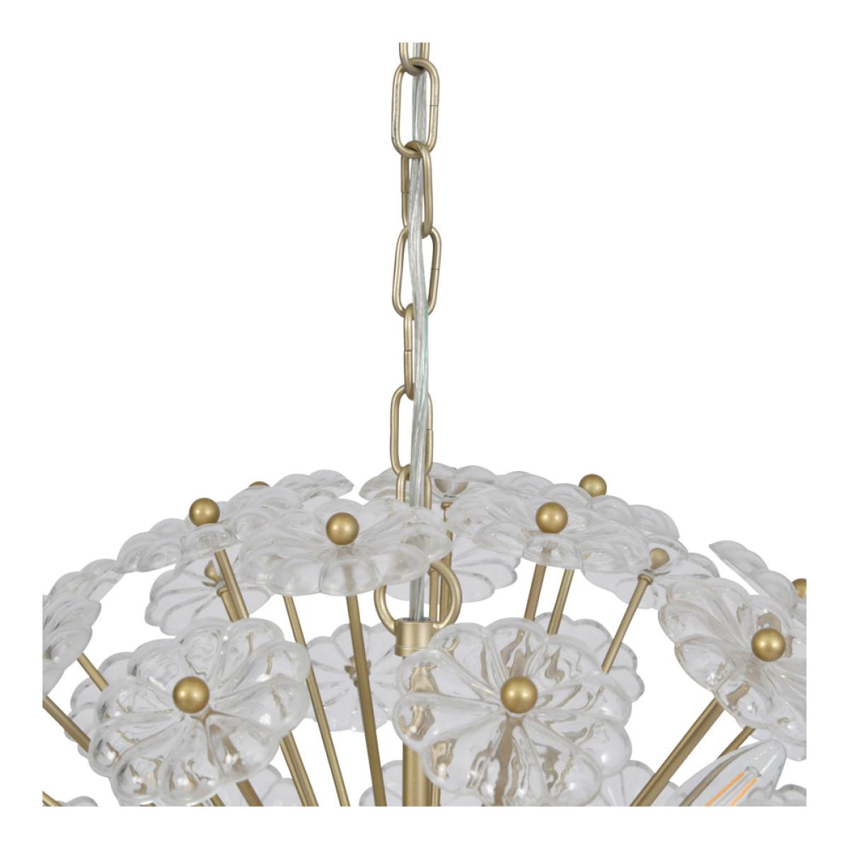 Libra Daisy Champagne Gold And Glass Pendant Chandelier – image 2