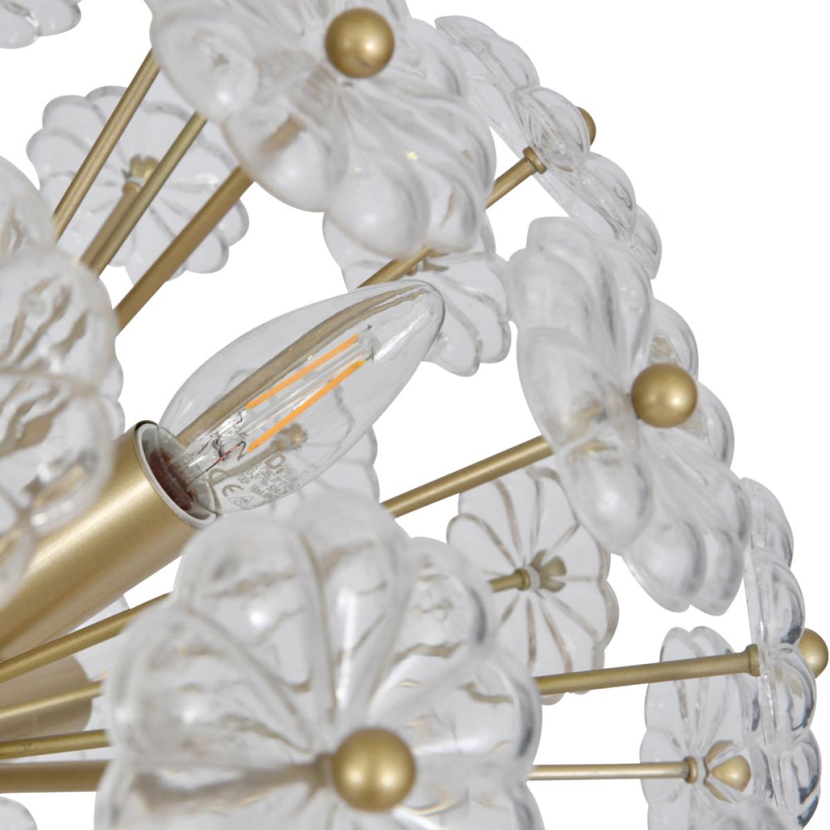 Libra Daisy Champagne Gold And Glass Pendant Chandelier – image 4