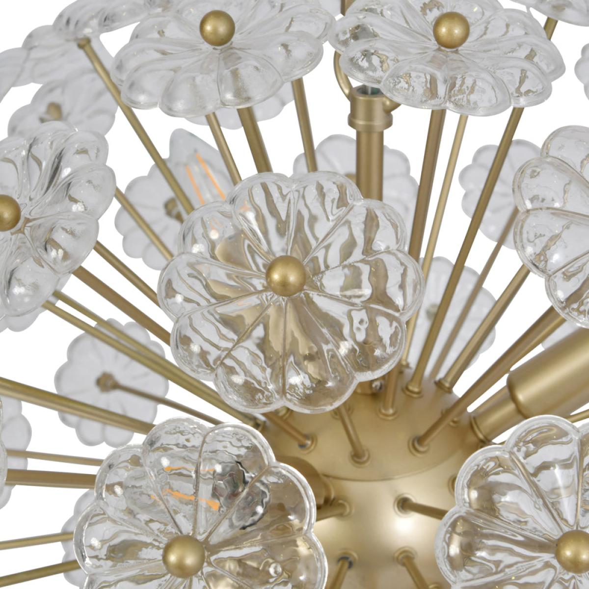 Libra Daisy Champagne Gold And Glass Pendant Chandelier – image 5