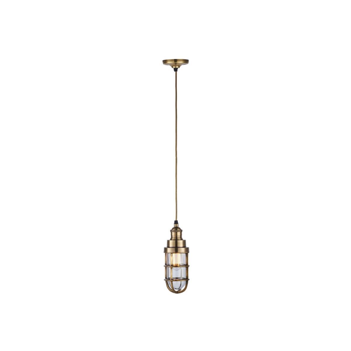 Gallery Direct Elcot Pendant Light Antique Brass