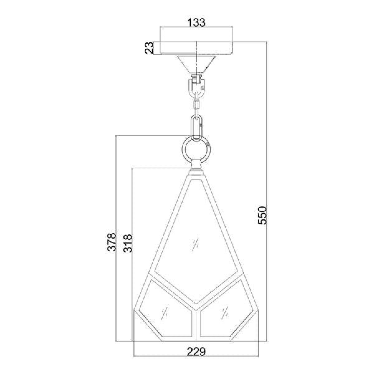 Elstead Diamond 1 Light Pendant Polished Nickel Small / Small – image 3