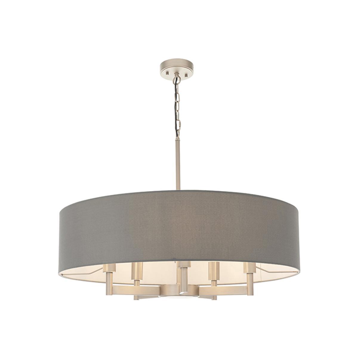 Olivia's Rylee 5 Arm Nickel And Grey Pendant Light