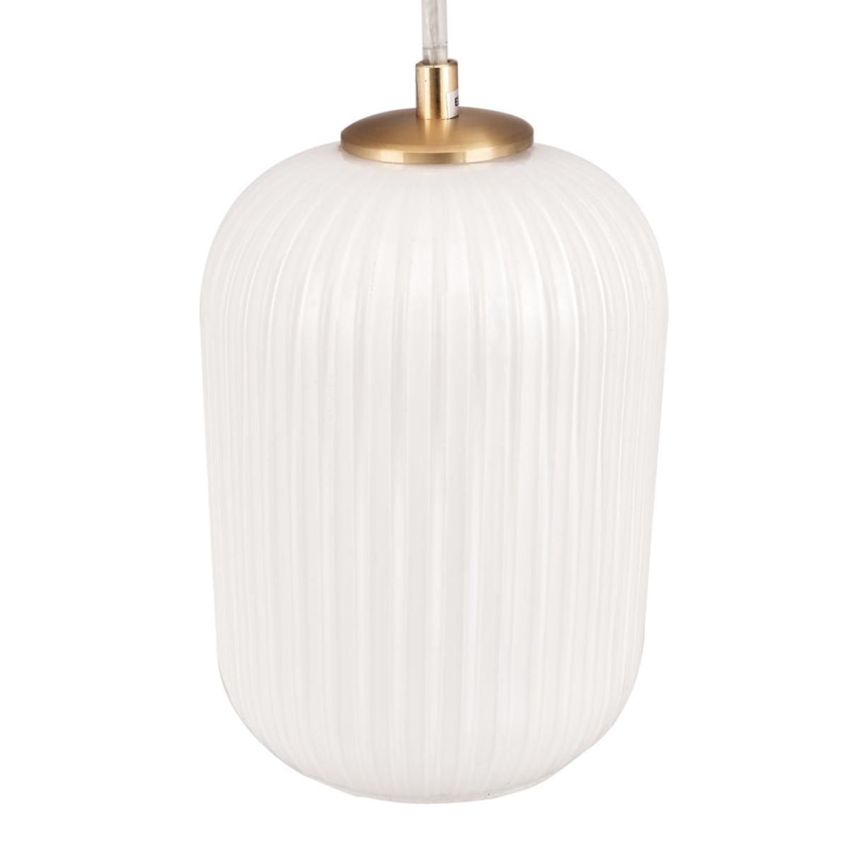 Olivia's Kara Ribbed Glass Pendant in White & Gold | Outlet – image 2