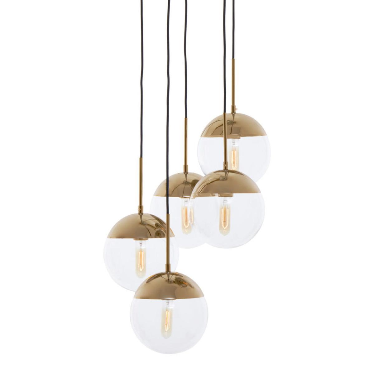 Olivia's Soft Industrial Collection - Reve Five Pendant Lights in Gold Finish – image 3