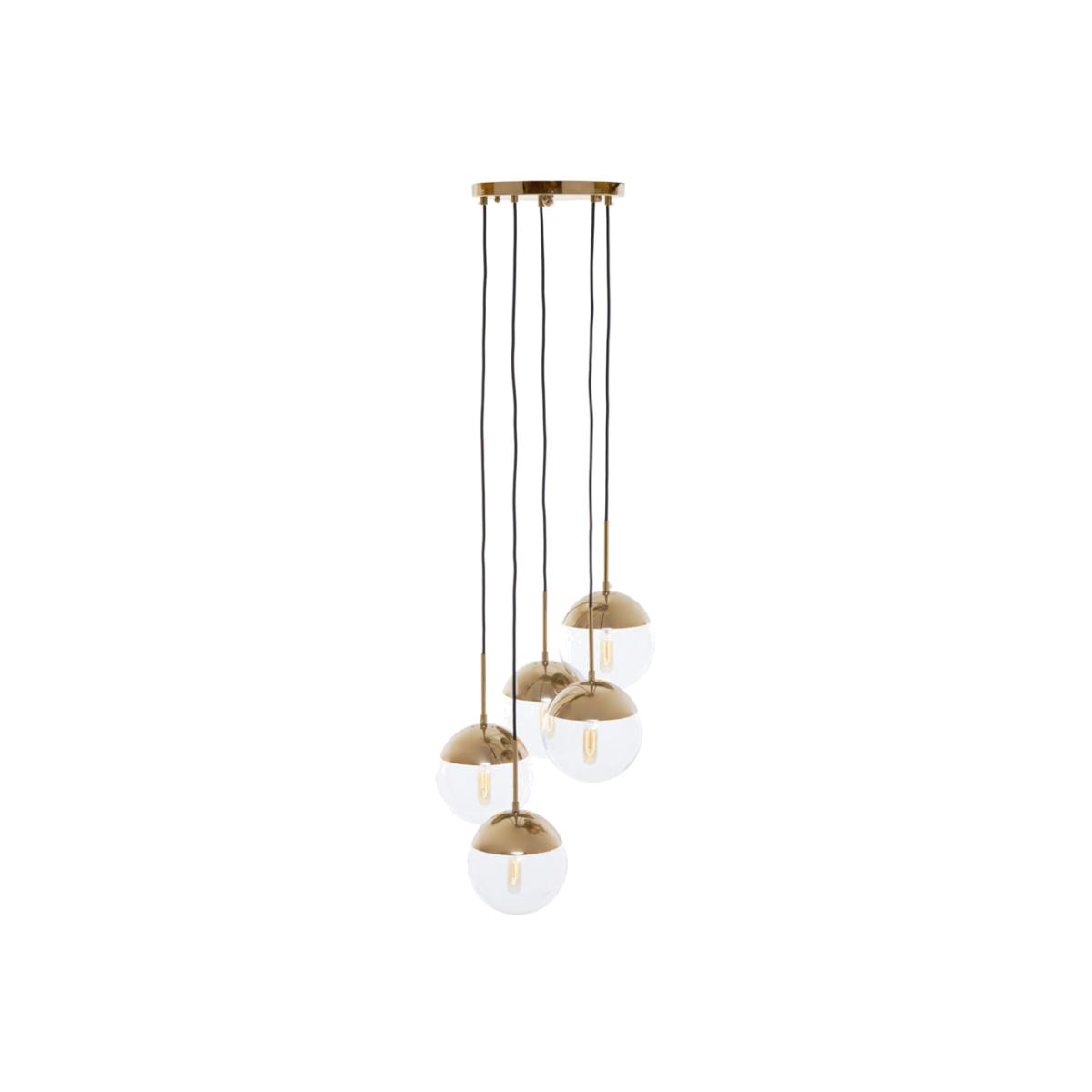 Olivia's Soft Industrial Collection - Reve Five Pendant Lights in Gold Finish – image 1