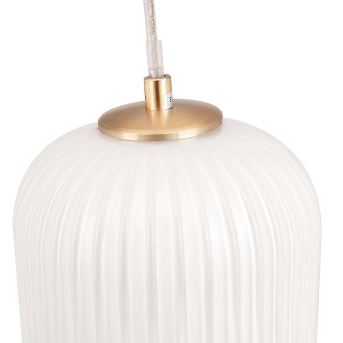 Olivia's Kara Ribbed Glass Pendant in White & Gold – image 3