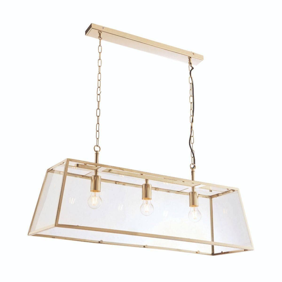 Gallery Direct Hurst 3 Pendant Antique Brass – image 2