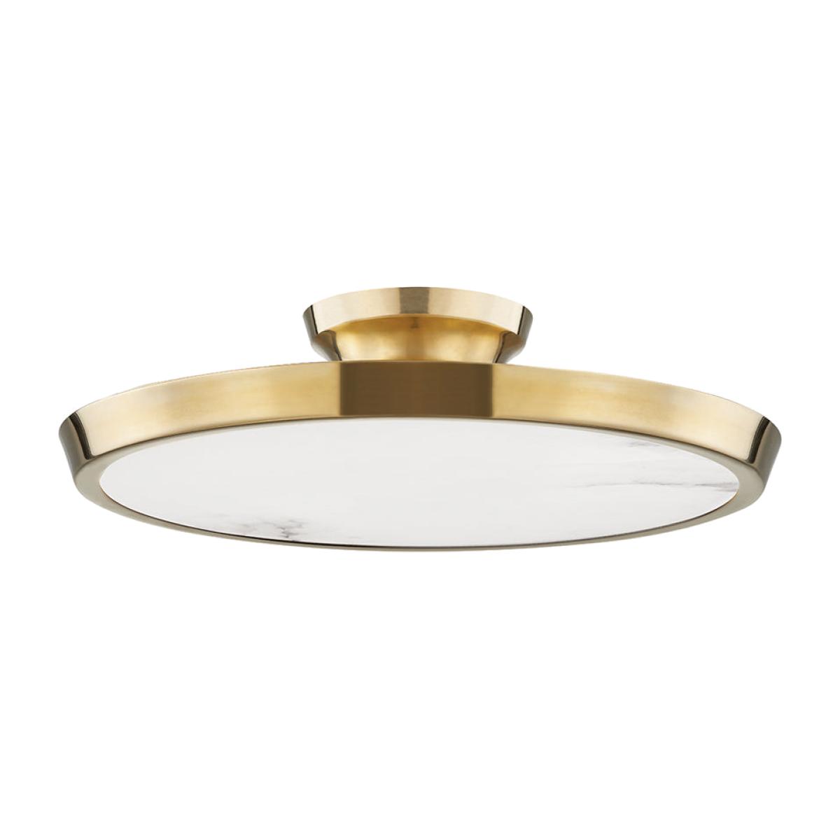 Hudson Valley Lighting Draper Led Flush Mount Light Aged Brass – image 1