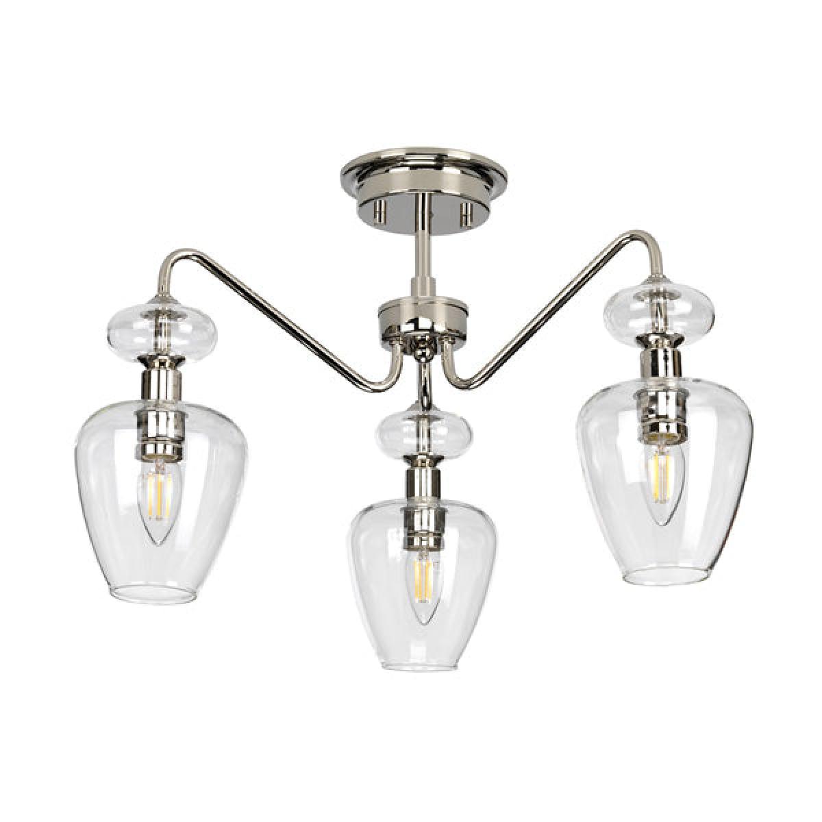 Elstead Armand 3 Ceiling Light Light Polished Nickel Plated With Clear Glass Shades – image 2