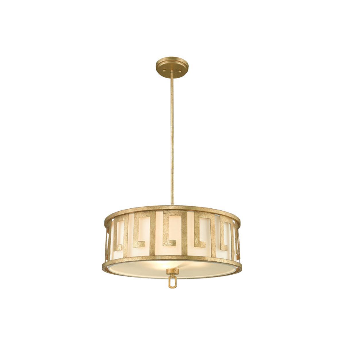 Elstead Lemuria 3 Light Pendant Distressed Gold Duo Mount – image 1
