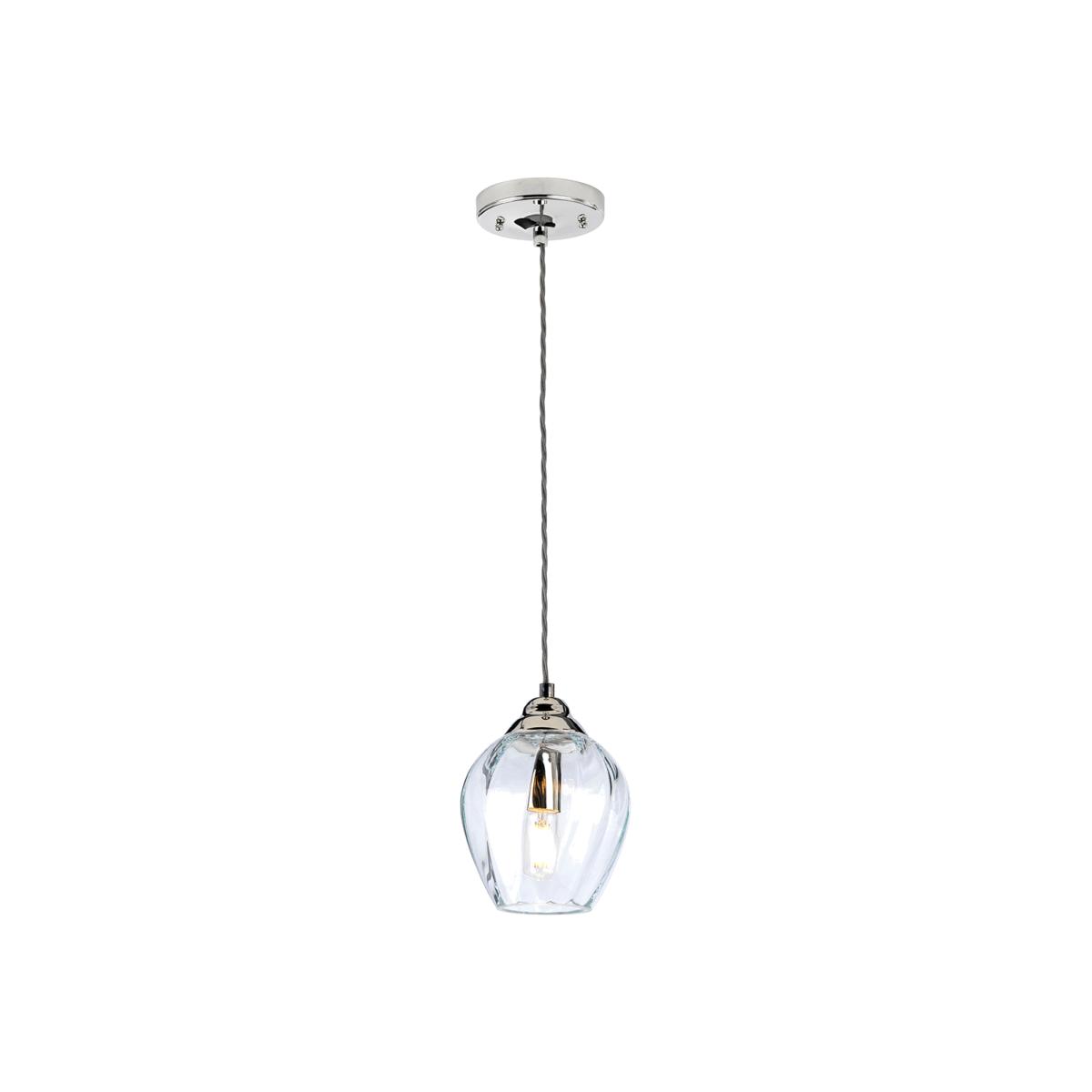 Elstead Lighting Tiber 1 Light Pendant Light in Polished Nickel – image 1
