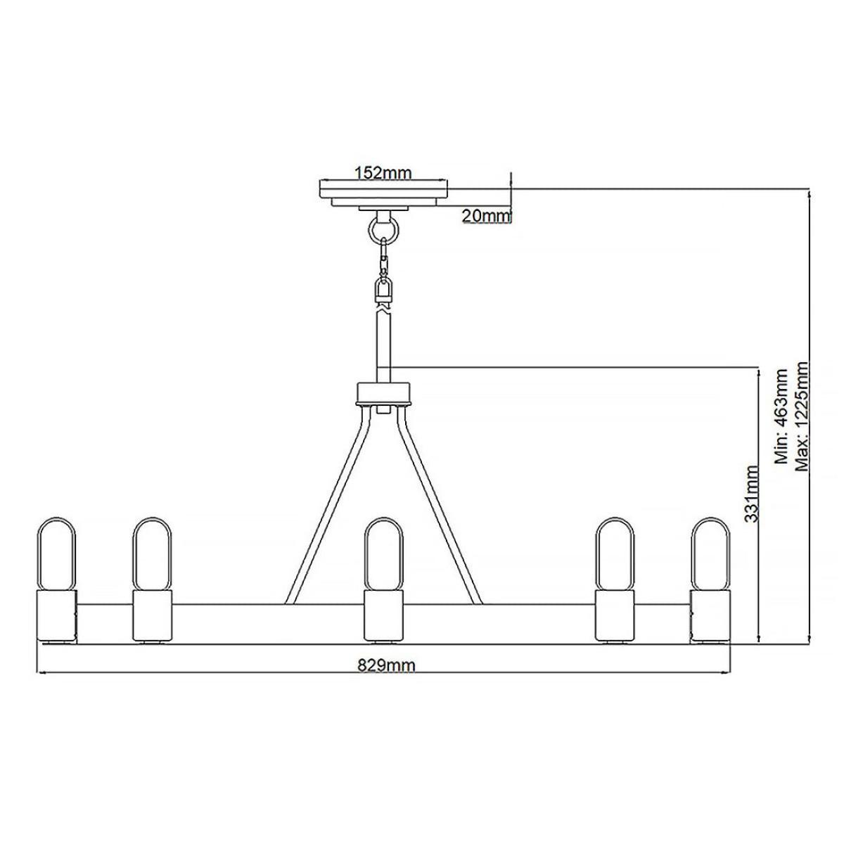 Quintiesse Silas 8 Light Pendant SemiFlush – image 7