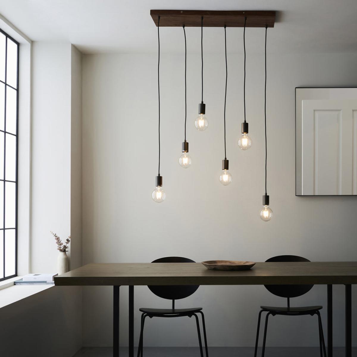 Gallery Interiors Stella 6 Pendant Light in Natural & Black – image 2