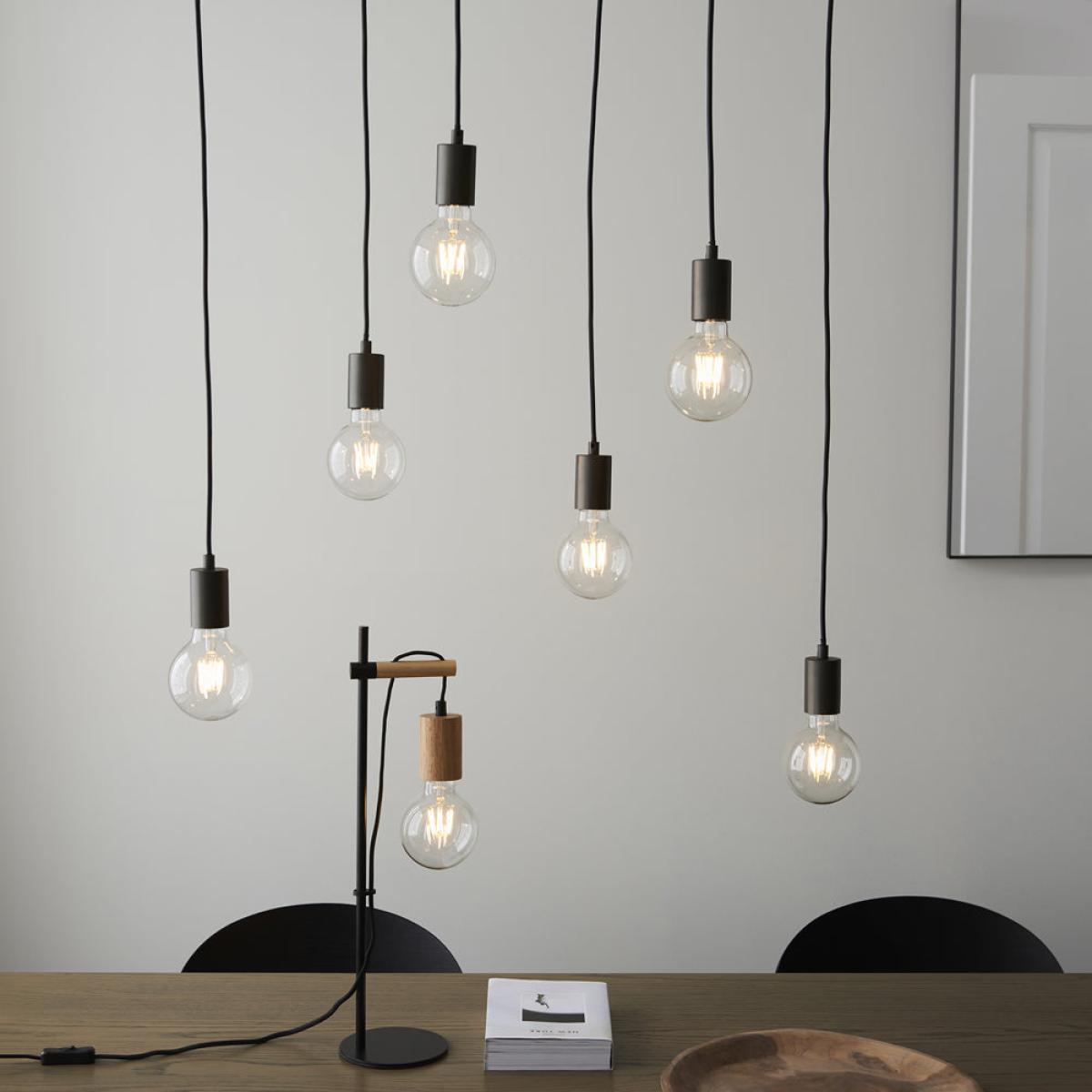 Gallery Interiors Stella 6 Pendant Light in Natural & Black – image 3