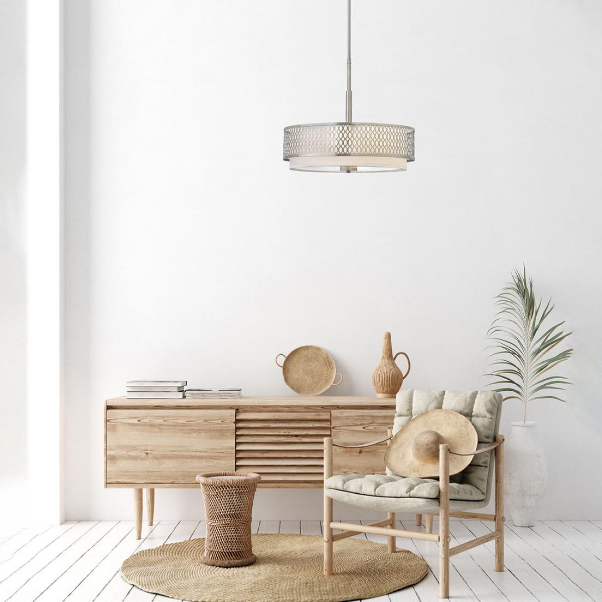 Hinkley Jules 3 Light Pendant / Semi-Flush Light in Brushed Nickel – image 2