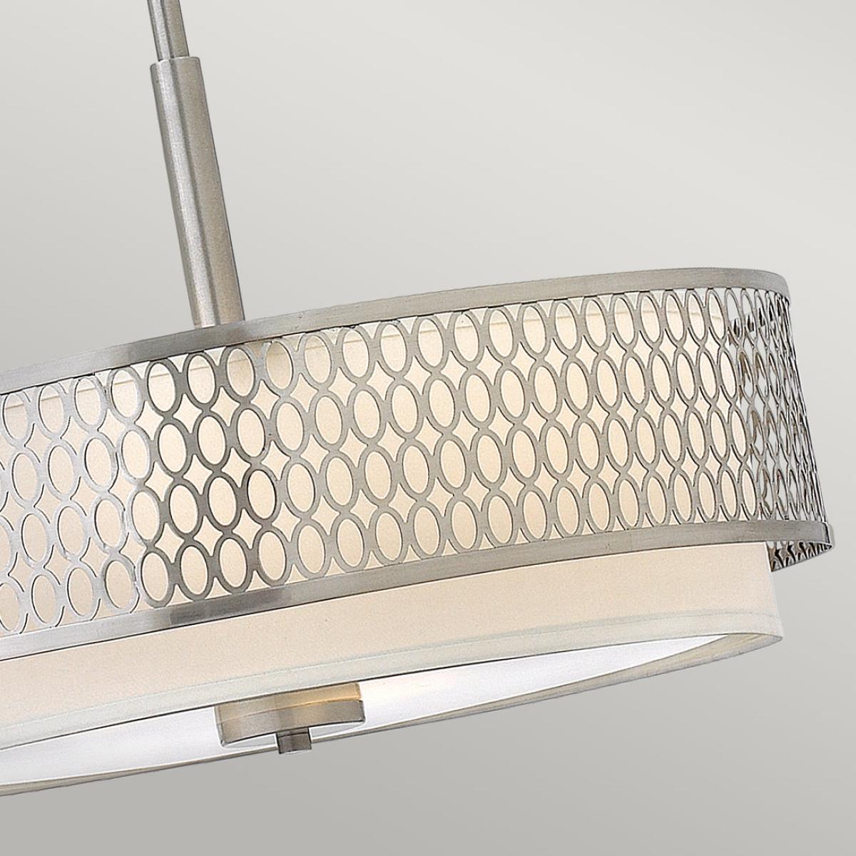 Hinkley Jules 3 Light Pendant / Semi-Flush Light in Brushed Nickel – image 3