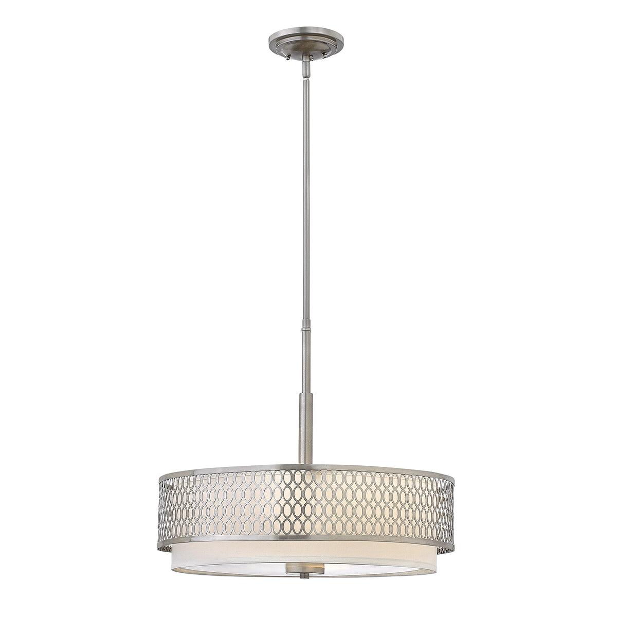 Hinkley Jules 3 Light Pendant / Semi-Flush Light in Brushed Nickel – image 4