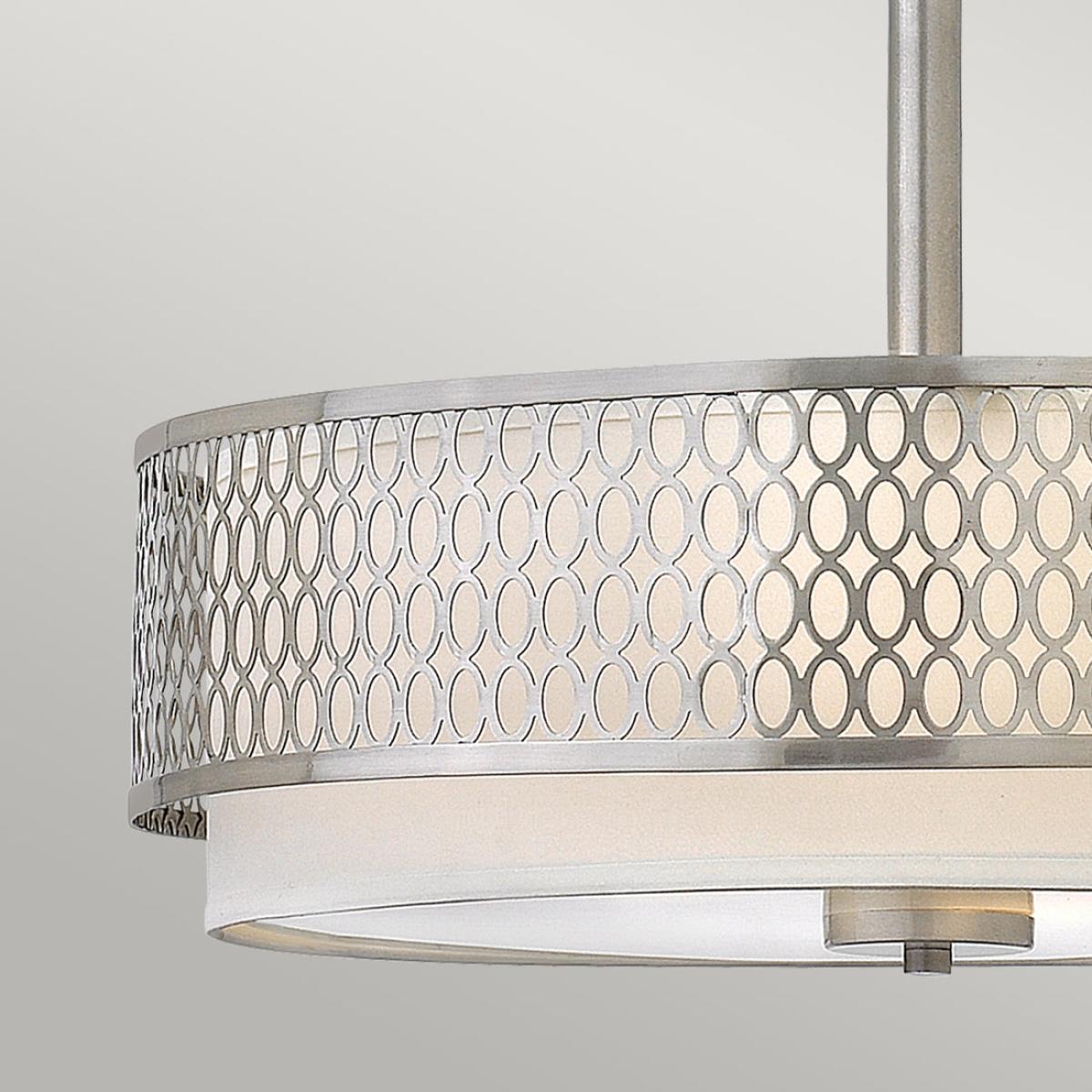 Hinkley Jules 3 Light Pendant / Semi-Flush Light in Brushed Nickel – image 1