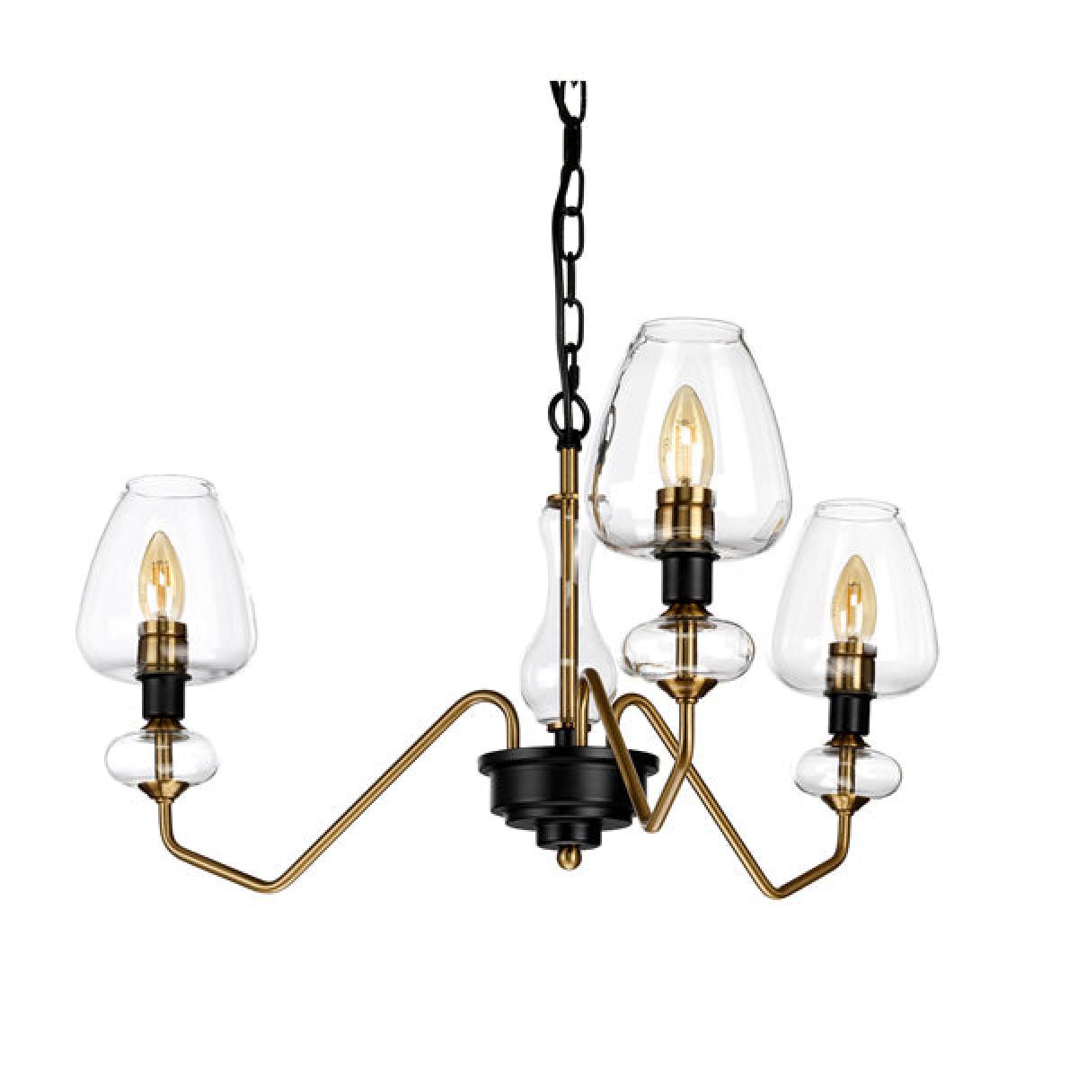 Elstead Armand 3 Light Pendant Aged Brass Plated And Charcoal Black Paint – image 2