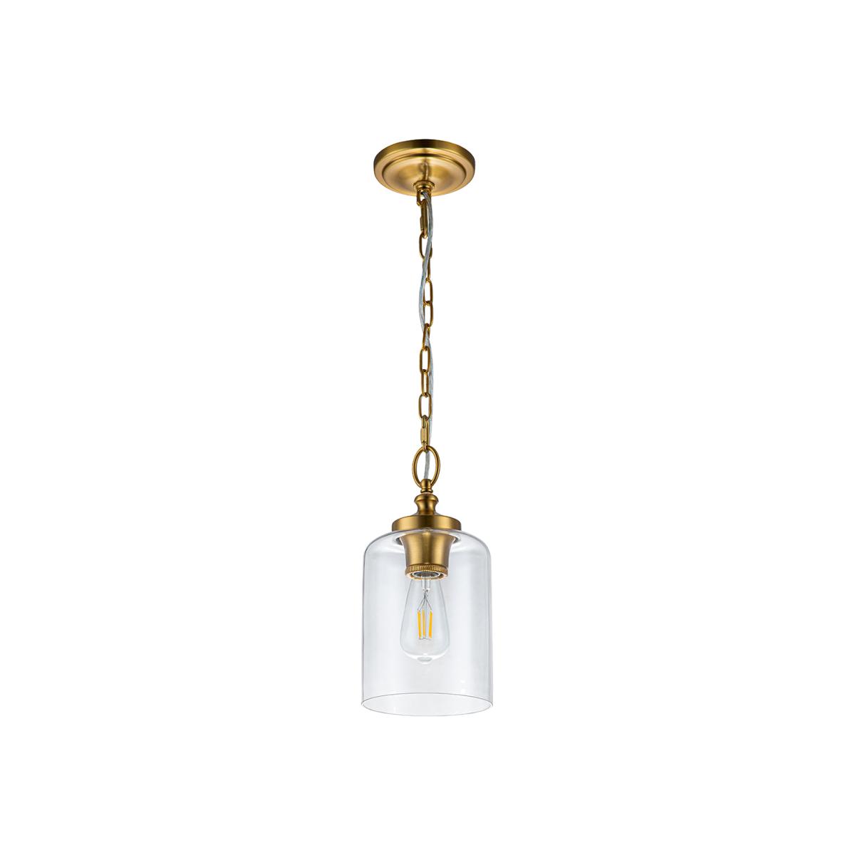 Feiss Hounslow 1 Light Mini Pendant Light in Brass – image 1